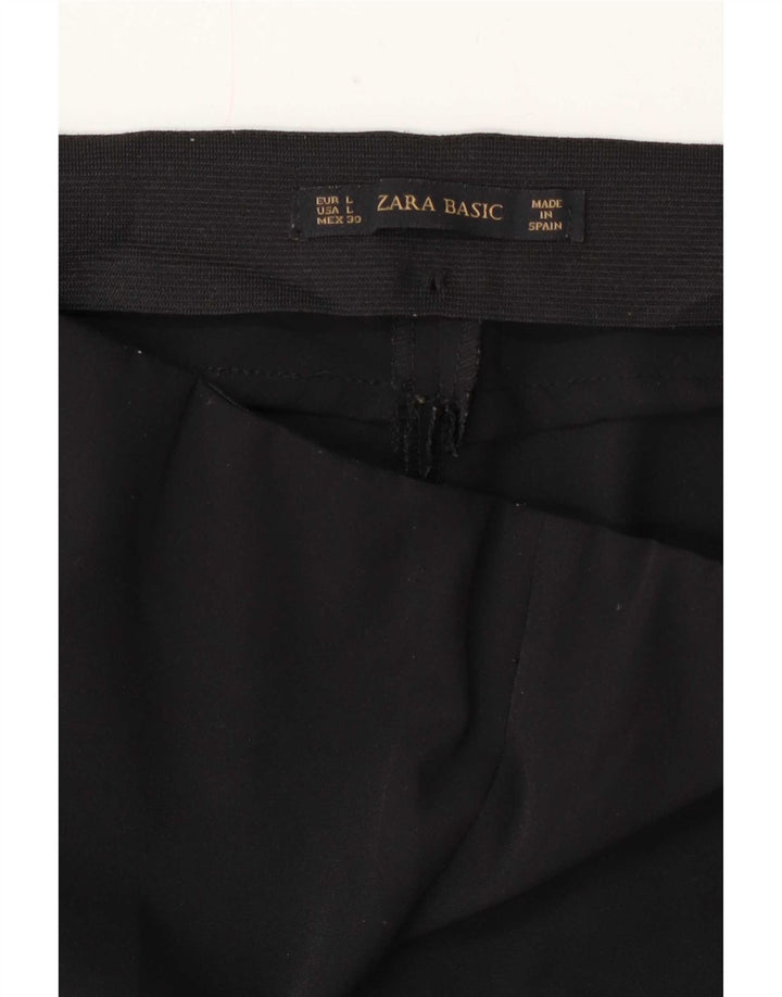 Zara Pantalon décontracté régulier pour femme Large W30 L27 Noir