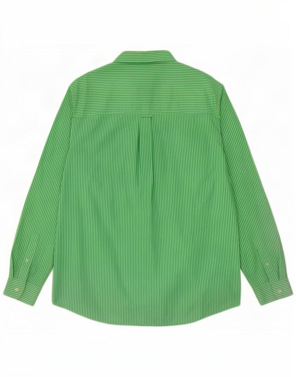 Chaps Chemise facile d'entretien pour hommes en coton à fines rayures vertes