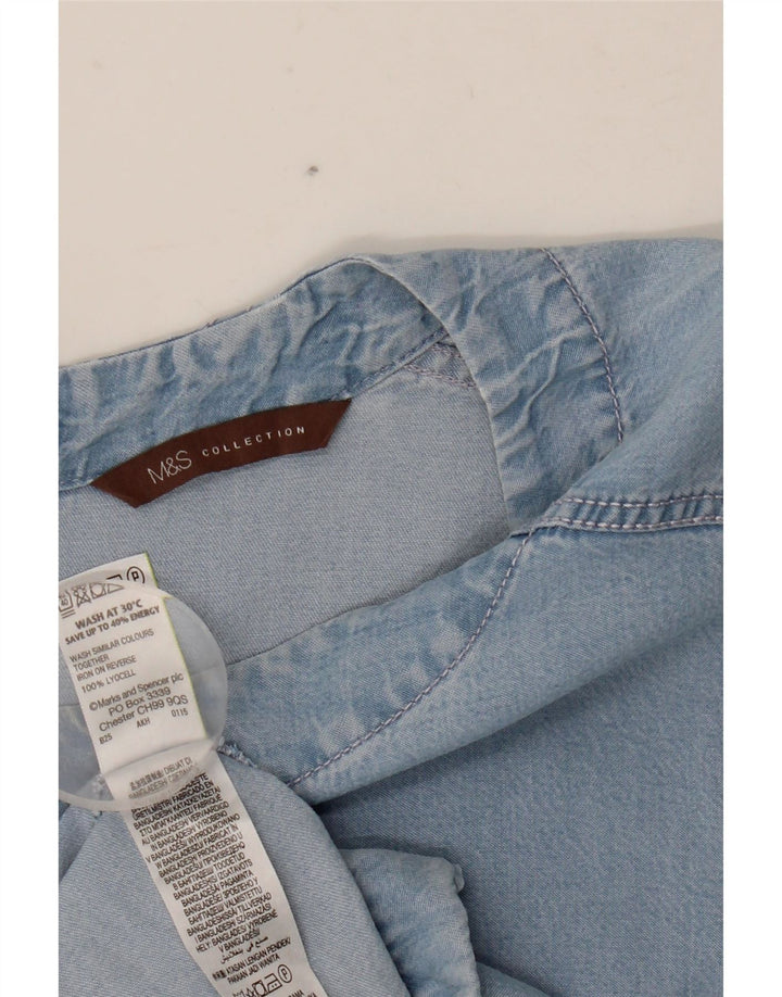 MARKS & SPENCER Haut chemisier en jean pour femme UK 20 2XL Bleu Lyocell