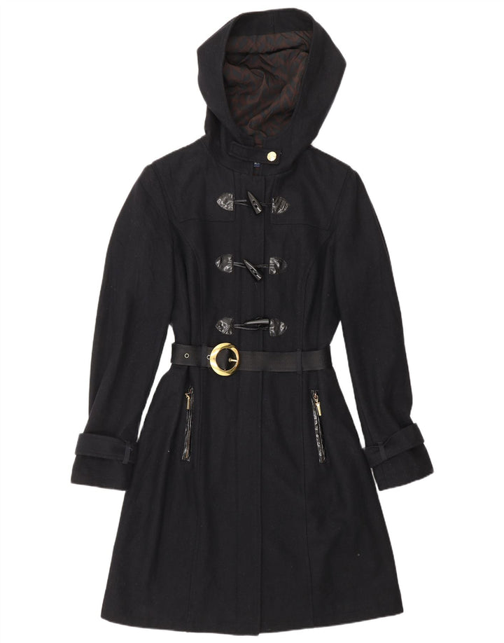 CARACTERE Duffle Coat à capuche pour femme UK 10 Petite laine bleu marine