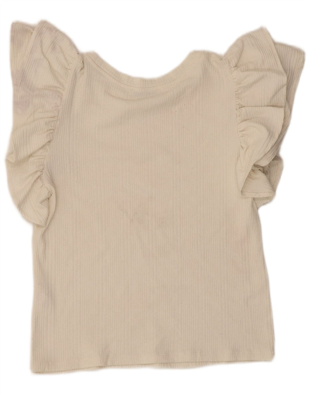 Zara Womens Crop Blouse Top UK 14 Large Blanc Cassé Polyester