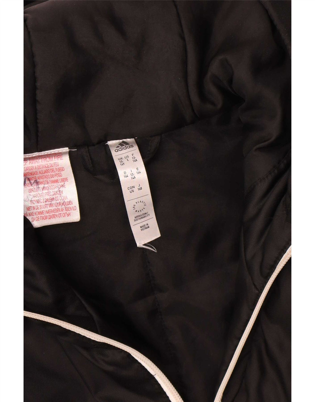 Adidas Manteau matelassé à capuche pour garçon 13-14 ans Noir Polyester