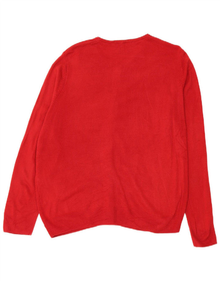 Marks & Spencer Pull Cardigan Femme UK 16 Grand Acrylique Rouge