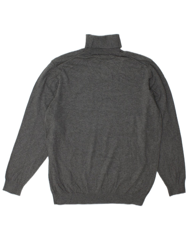 Zara Pull col roulé pour femme UK 16 Large Gris Viscose