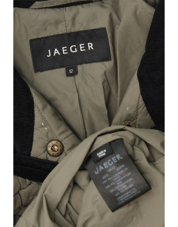 Jaeger Veste matelassée pour femme UK 12 Medium Kaki Polyamide