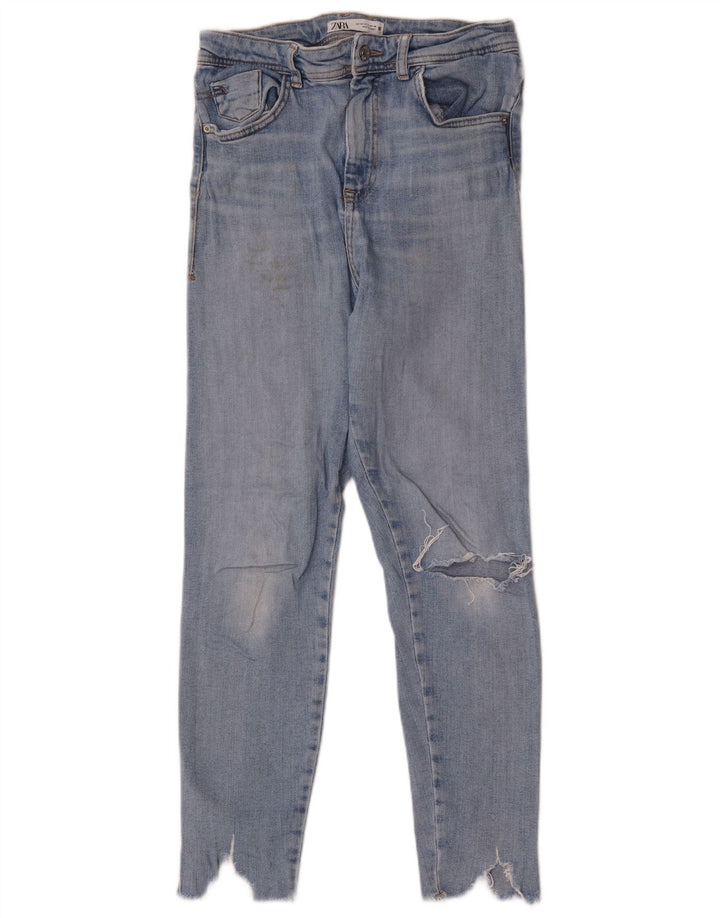 Zara Jean skinny effet vieilli pour femme EU 40 Medium W30 L28 Bleu