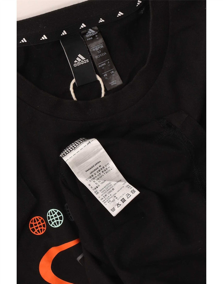 Adidas T-shirt graphique pour homme en coton noir moyen