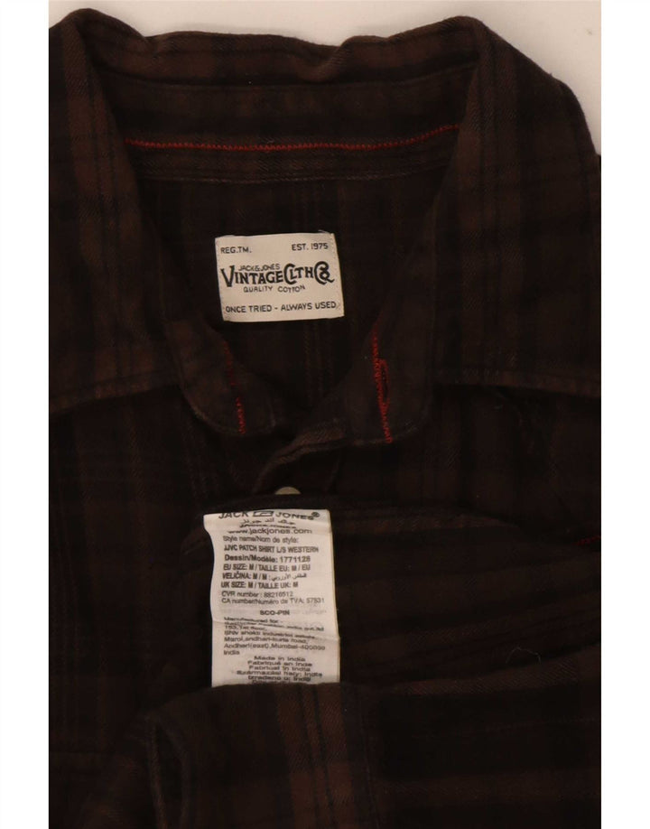 Jack & Jones Chemise en Flanelle Homme Marron Moyen à Carreaux en Coton