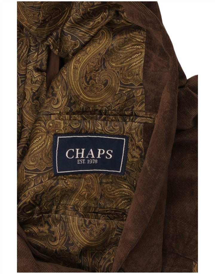 Chaps Veste blazer en velours côtelé à 2 boutons pour homme UK 46 3XL Marron Coton
