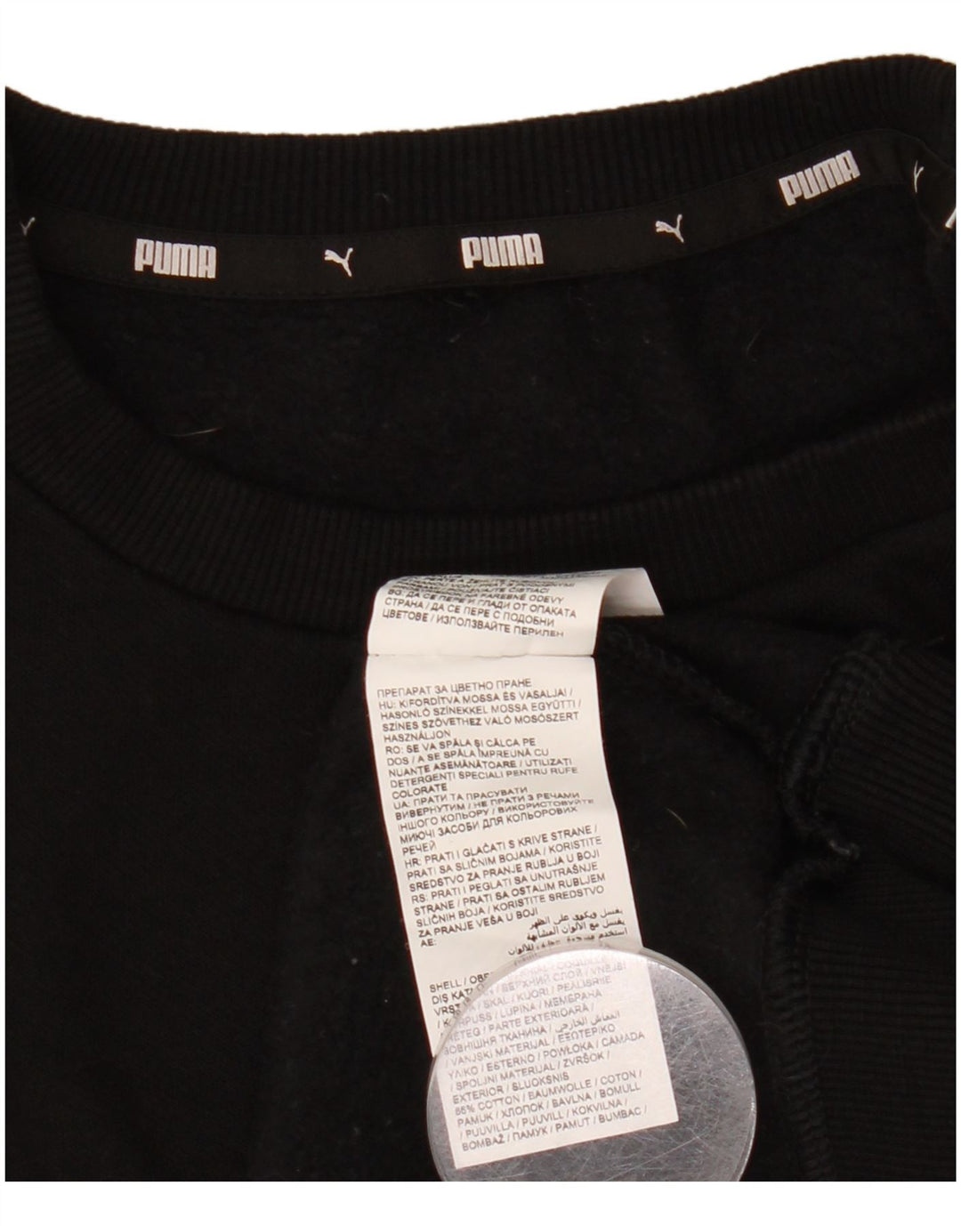 Puma Sweat-shirt graphique pour homme en coton noir Taille S