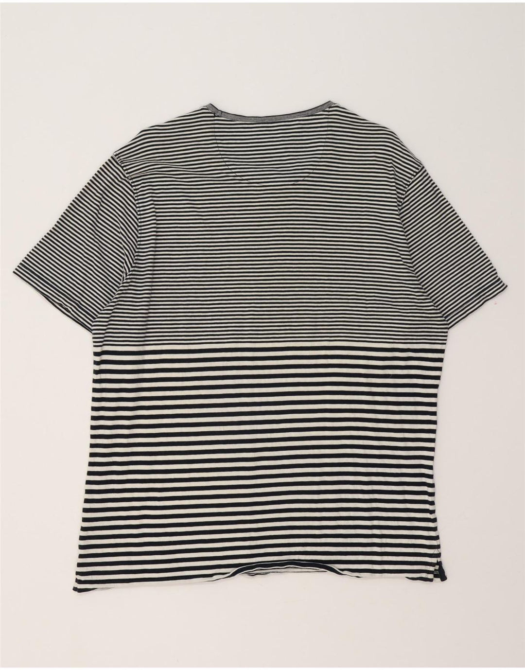 MASSIMO DUTTI T-shirt coupe décontractée pour femme UK 20 2XL Coton rayé noir