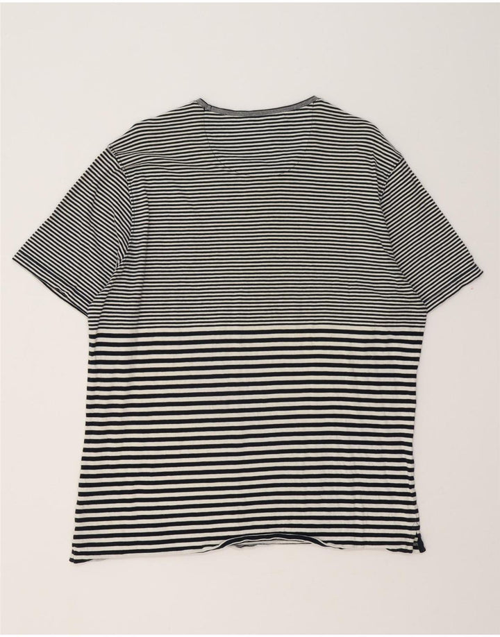 MASSIMO DUTTI T-shirt coupe décontractée pour femme UK 20 2XL Coton rayé noir