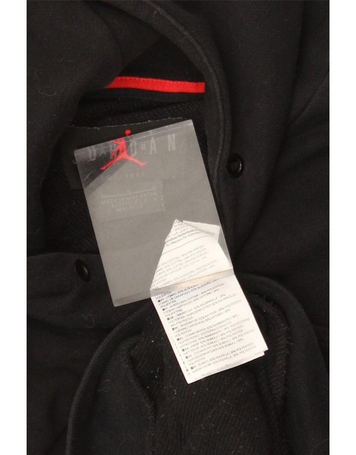 JORDAN Pull à capuche graphique pour hommes Grand coton noir