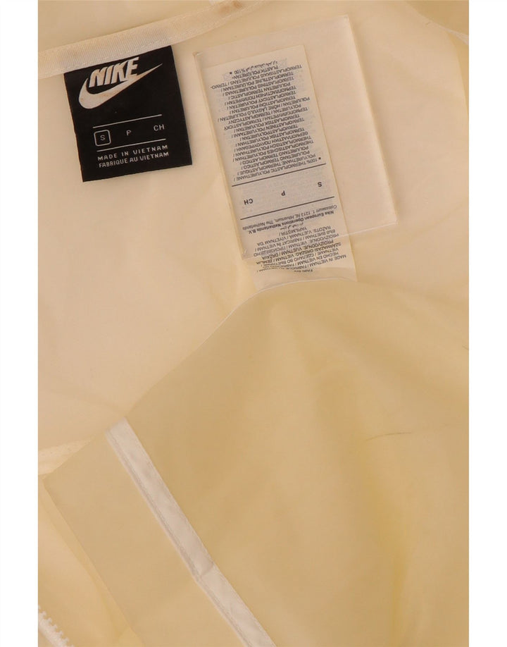 Nike Veste de pluie surdimensionnée à capuche pour femme UK 10 Small Off White Polyuréthane