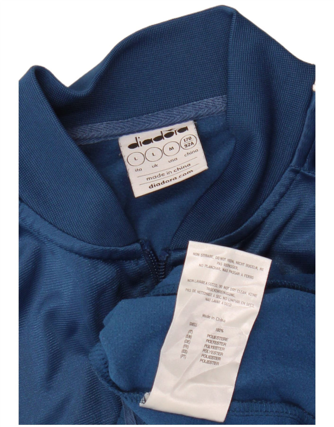 DIADORA Veste de survêtement pour femme UK 16 Large Bleu Marine Colourblock