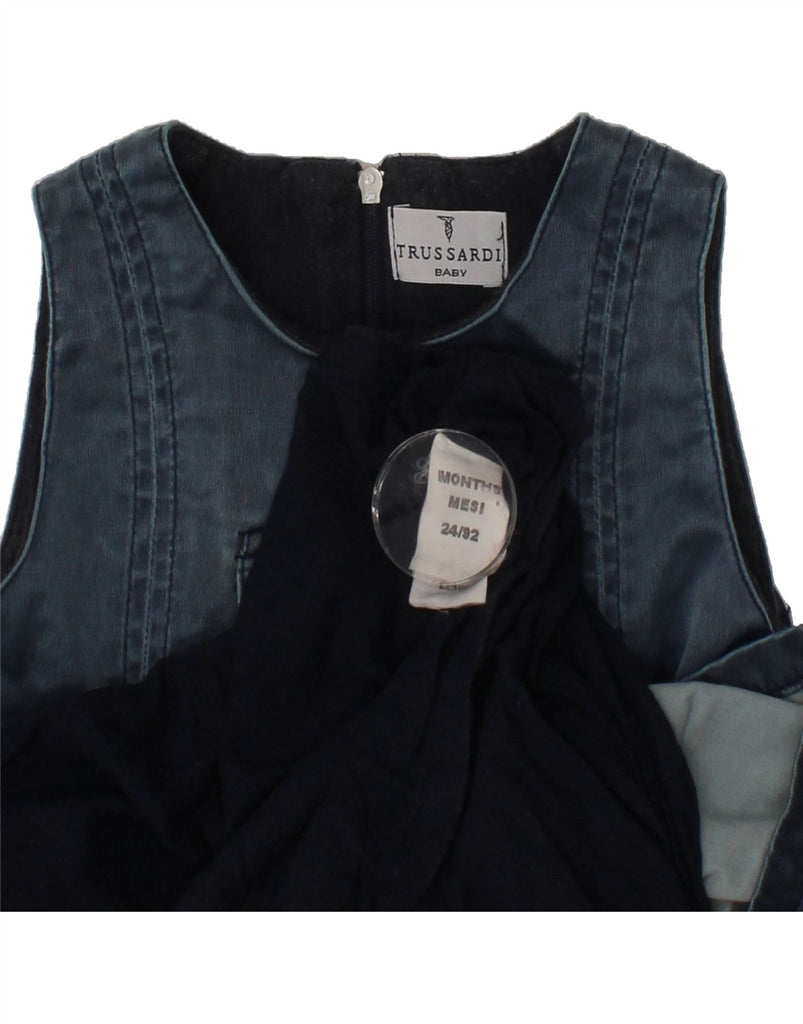 TRUSSARDI BABY Baby Girls Graphic Sleeveless Denim Dress 18-24 Months Blue Vintage Trussardi Baby and Second-Hand Trussardi Baby from Messina Hembry 