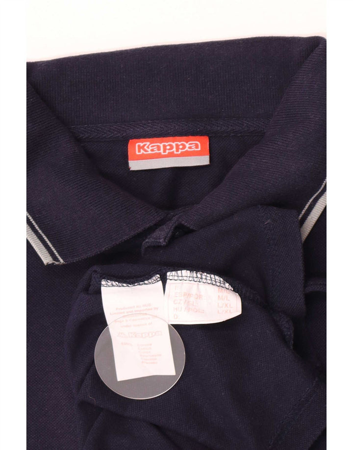 Kappa Polo Homme Large Bleu Marine Coton