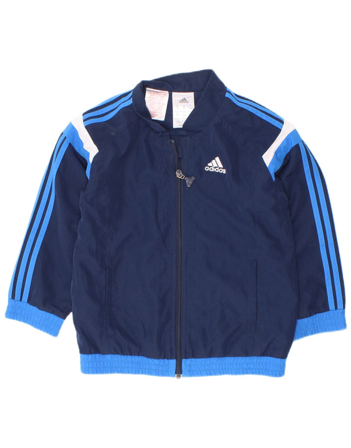 Adidas Veste de Survêtement Garçon 3-4 Ans Bleu Marine Colorblock Polyester