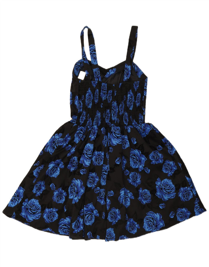 Robe princesse sans manches femme vintage IT 42 Medium Black Floral