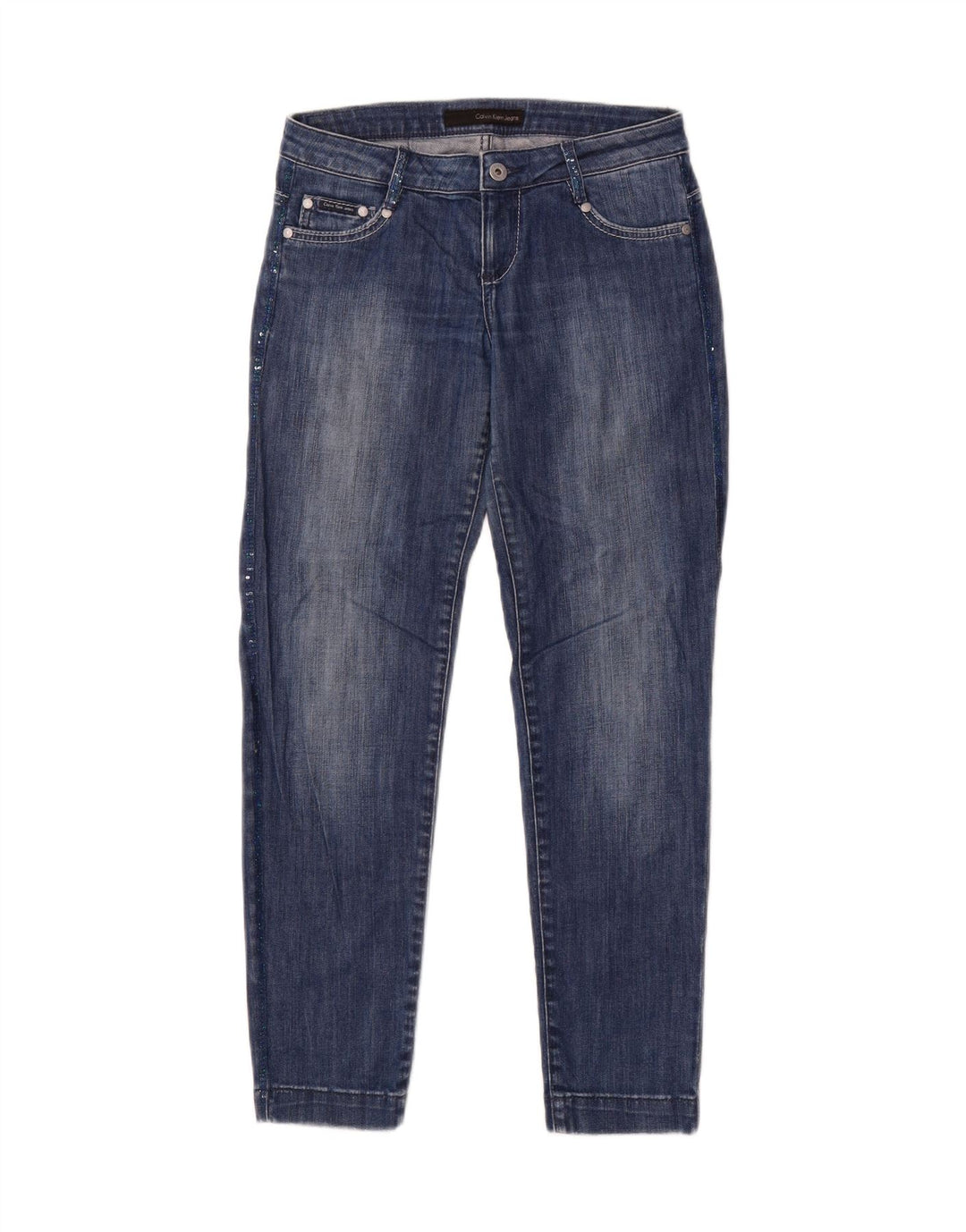 CALVIN KLEIN Womens Slim Jeans W27 L28 Blue Cotton Vintage Calvin Klein and Second-Hand Calvin Klein from Messina Hembry 