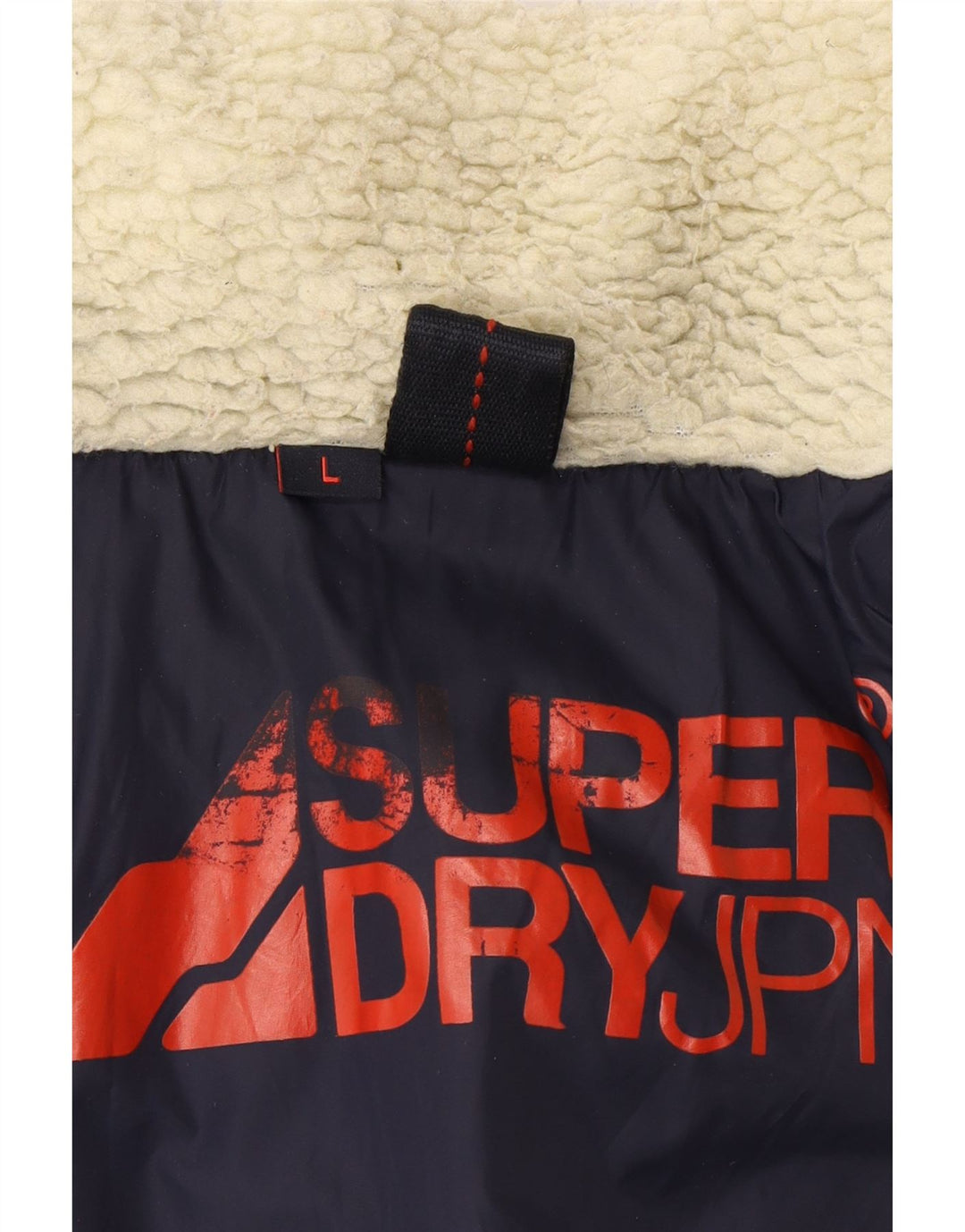 Superdry Veste matelassée graphique pour hommes UK 40 Large Bleu Marine Nylon