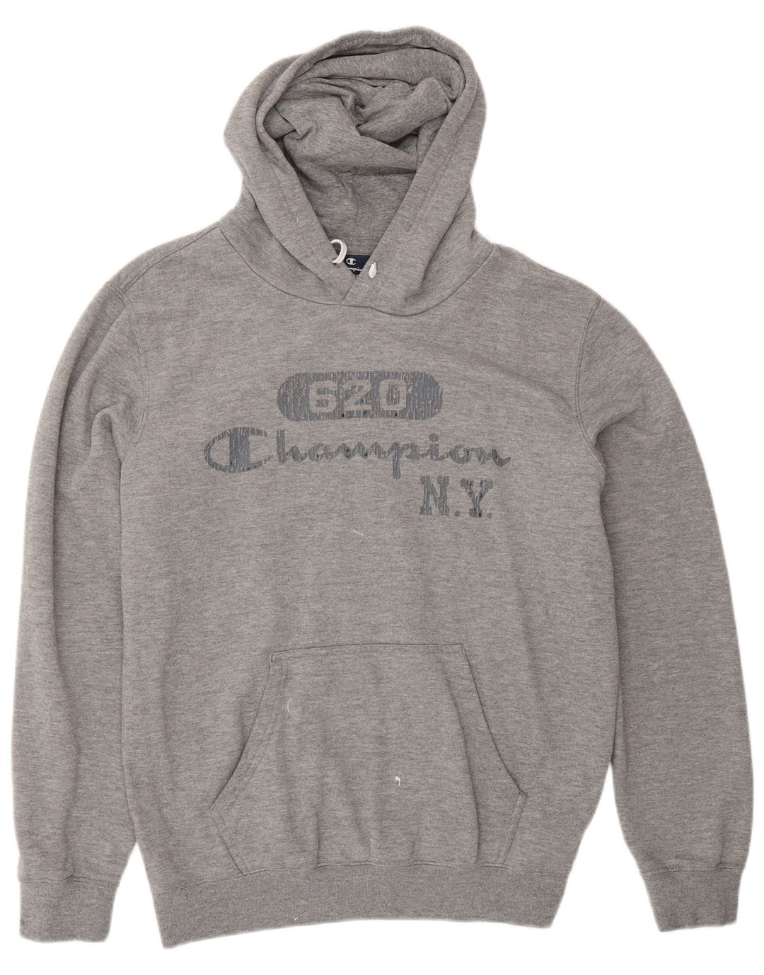 CHAMPION Pull à Capuche Graphique Homme Gris Moyen Coton