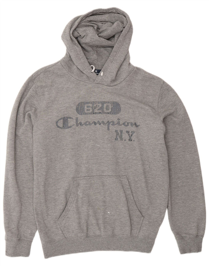 CHAMPION Pull à Capuche Graphique Homme Gris Moyen Coton