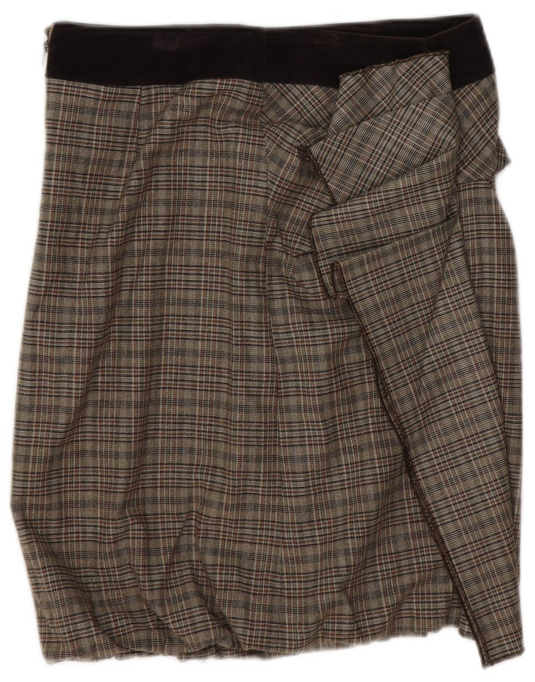 Max & Co. Mini-jupe pour femme UK 8 Small W28 Marron à carreaux