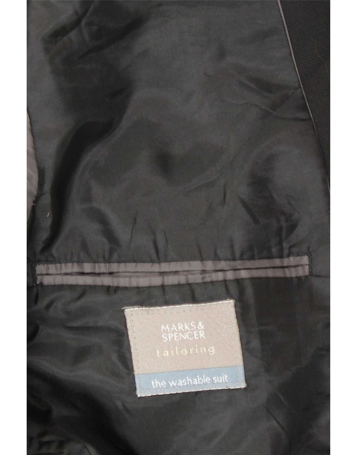 Marks & Spencer Veste blazer à 3 boutons pour homme UK 40 Large Noir
