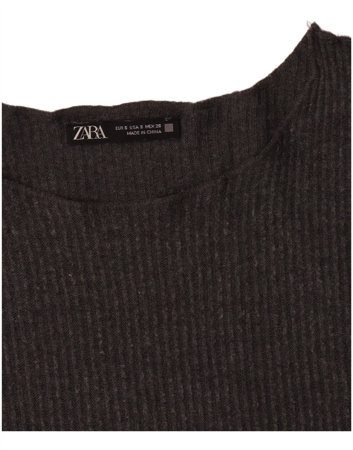 Zara Femme Top Manches Longues UK 10 Petit Gris