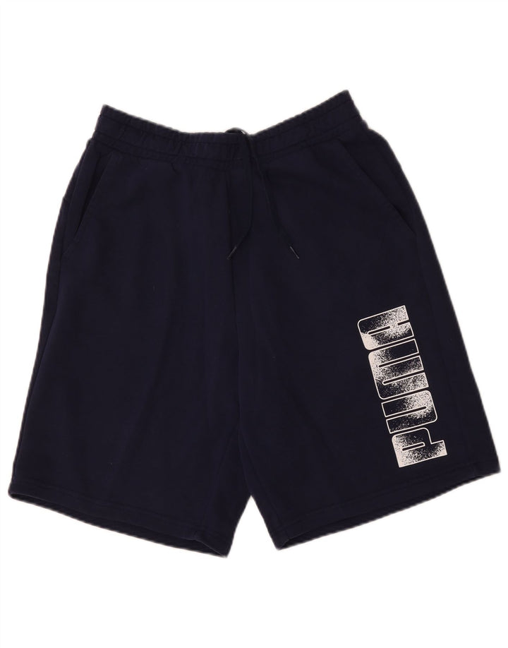Puma Short de Sport Graphique Homme Bleu Marine Large