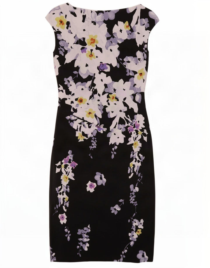 Ralph Lauren Robe fourreau pour femme US 4 Petit polyester floral noir