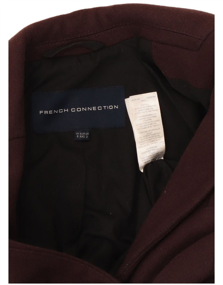 FRENCH CONNECTION Pardessus ouvert pour femme UK 6 XS Laine marron