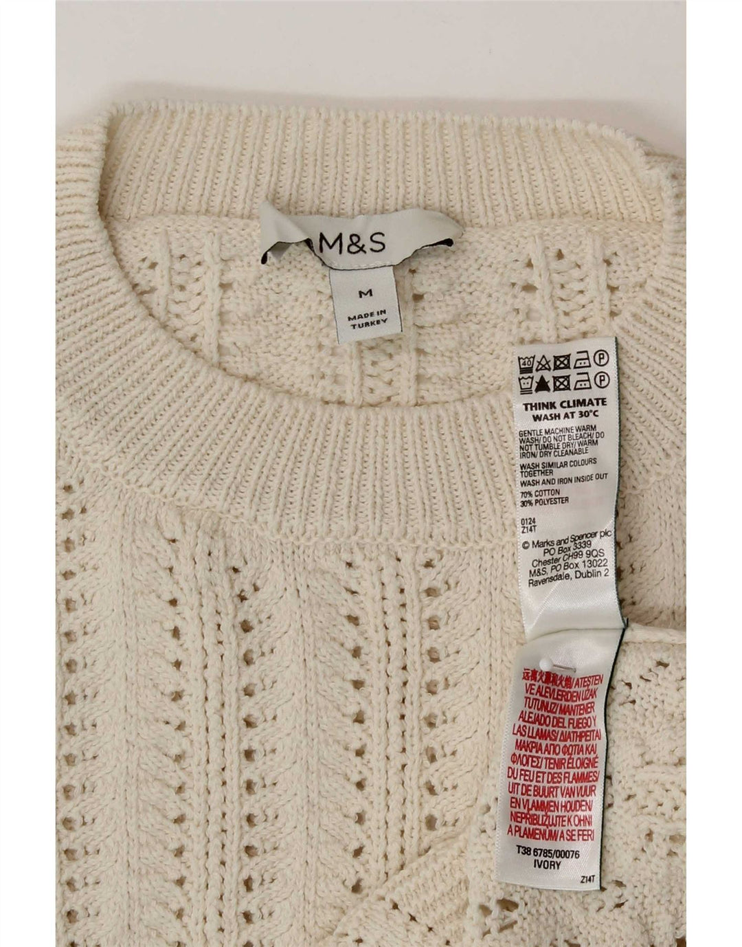 Marks & Spencer Pull transparent à col rond pour femme UK 14 Medium Be
