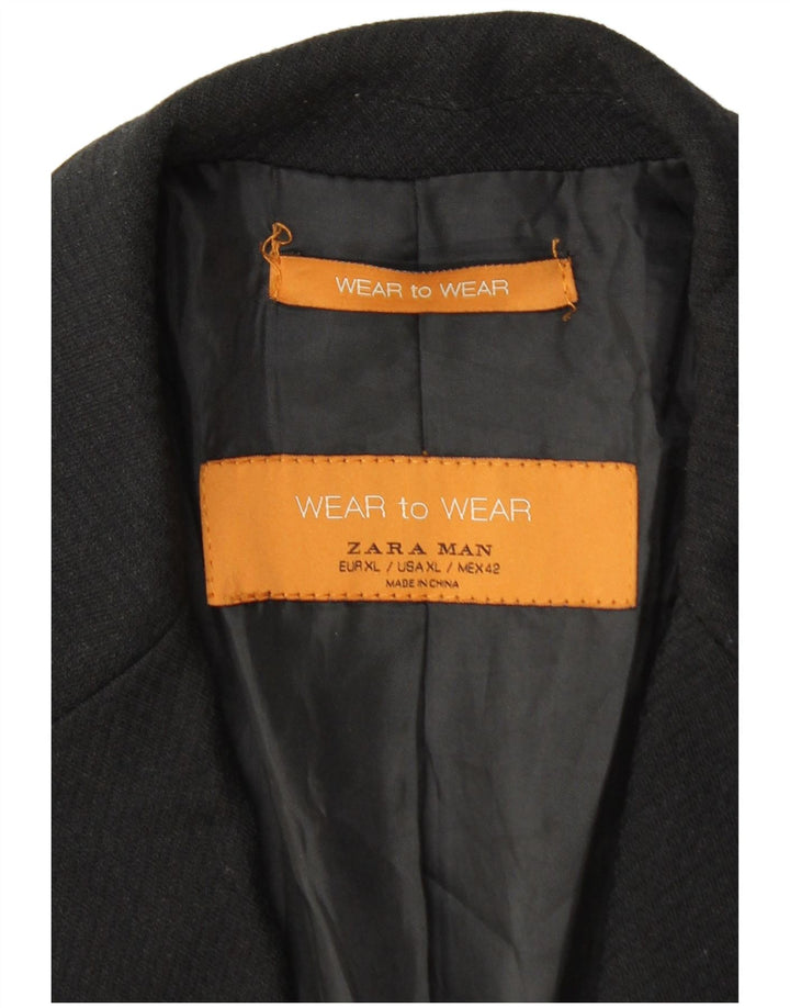 Zara Veste blazer à 2 boutons pour homme UK 42 XL Noir