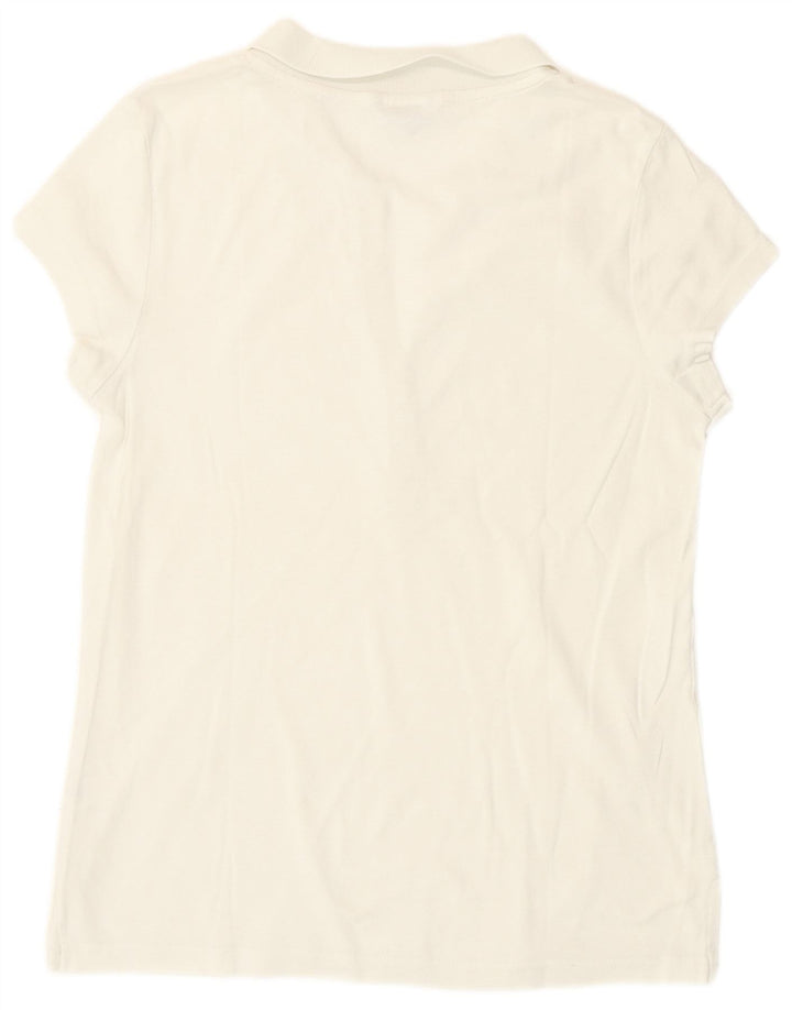 Calvin Klein Polo Femme UK 14 Coton Blanc Moyen