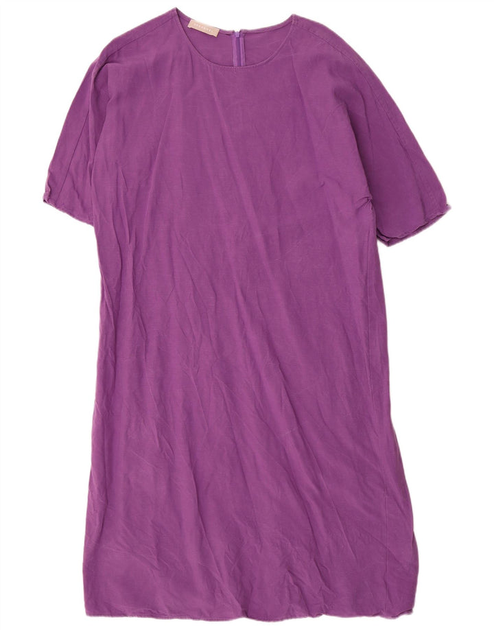 Stefanel Robe longue surdimensionnée pour femme UK 44 Lyocell violet moyen