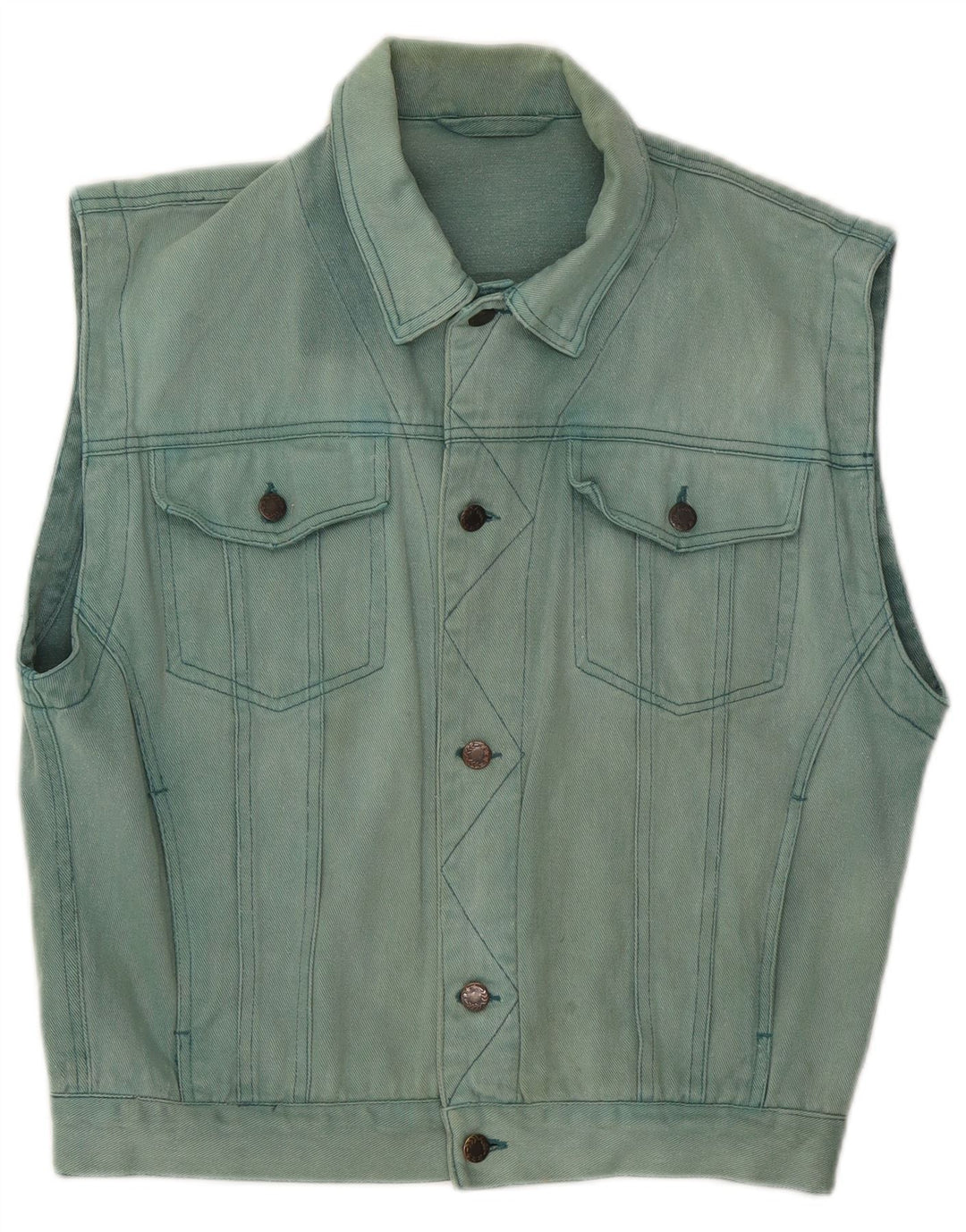 C&A Gilet en jean pour homme UK 36 Petit Bleu Coton