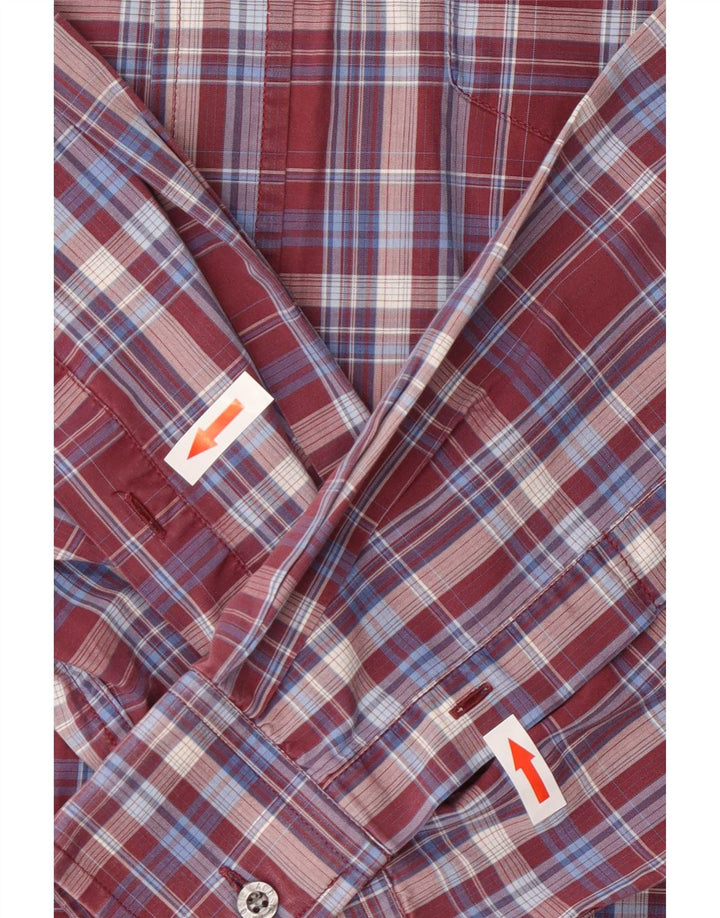 Lacoste Chemise Homme Taille 42 Grand Plaid Bordeaux