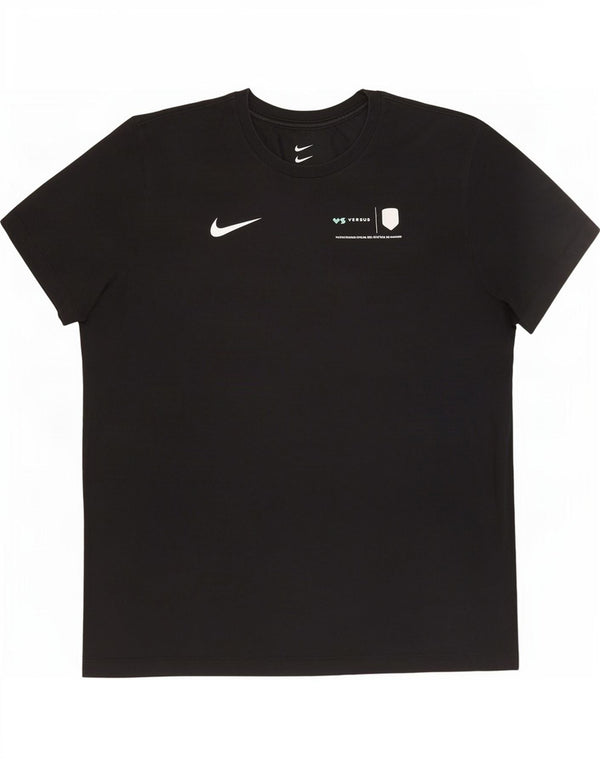 Nike Hommes Dri Fit Graphic T-Shirt Top XL Noir Coton