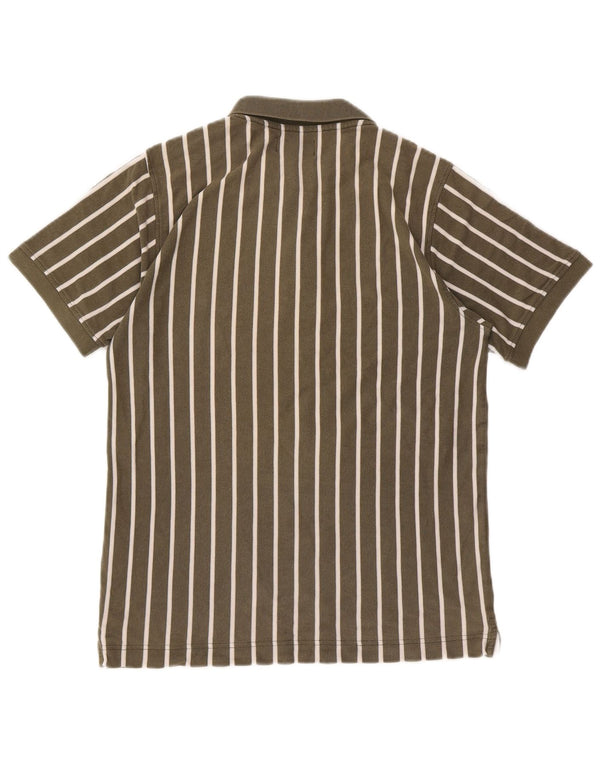 Kappa Polo Homme Kaki Moyen Rayé Coton