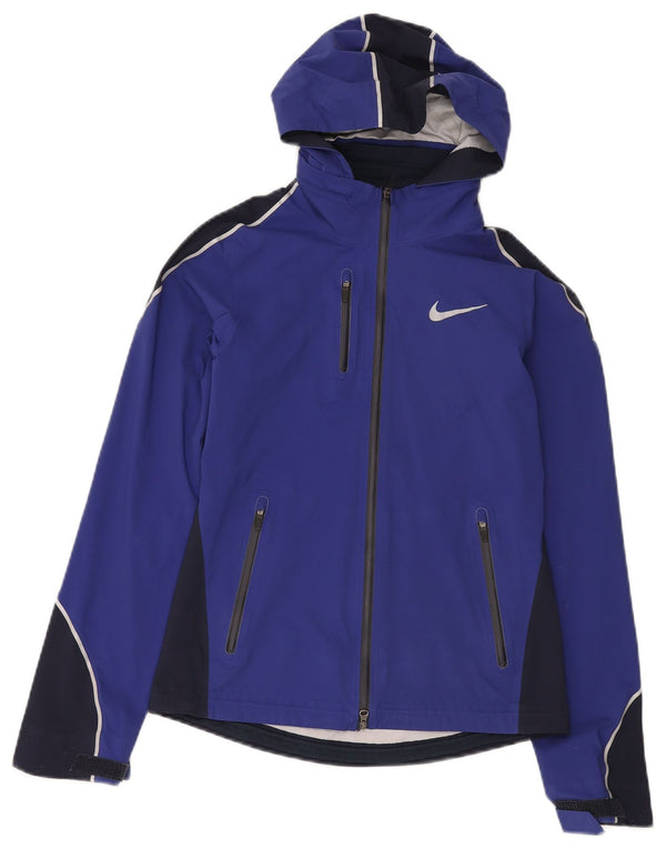Nike Veste de survêtement à capuche pour femme UK 6 XS Bleu Colorblock Nylon