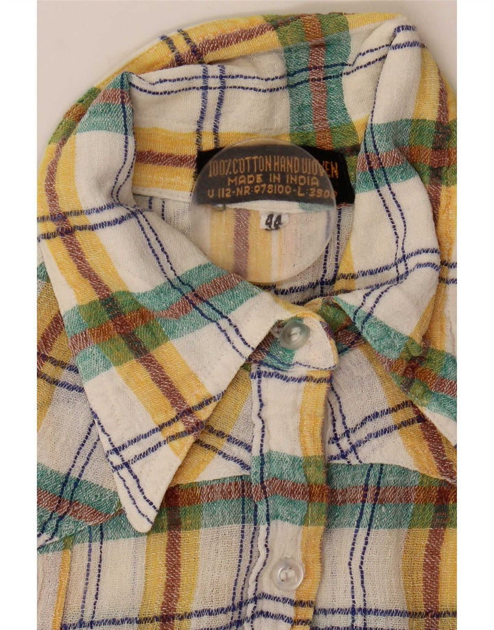Chemise Femme Vintage IT 44 Coton à Carreaux Multicolore Moyen