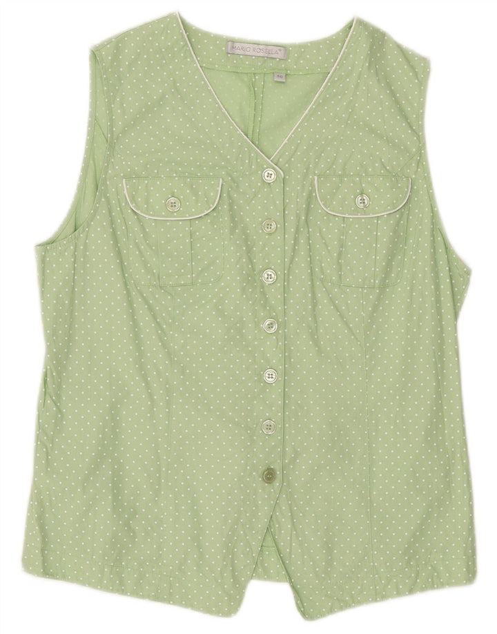 Mario Rosella Ensemble 2 pièces pour femme en coton à pois vert moyen EU 40