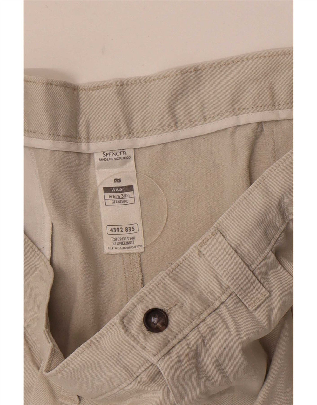 Marks & Spencer Short chino Pegged W36 pour homme en coton blanc cassé