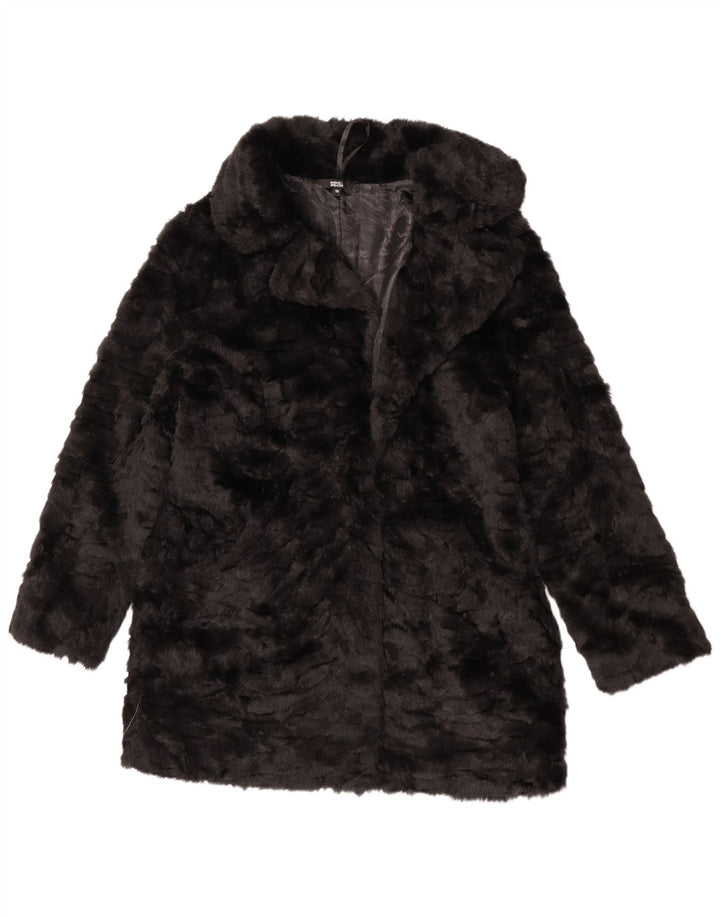 Marks & Spencer Veste en fausse fourrure pour femme UK 12 Modacryl noir moyen