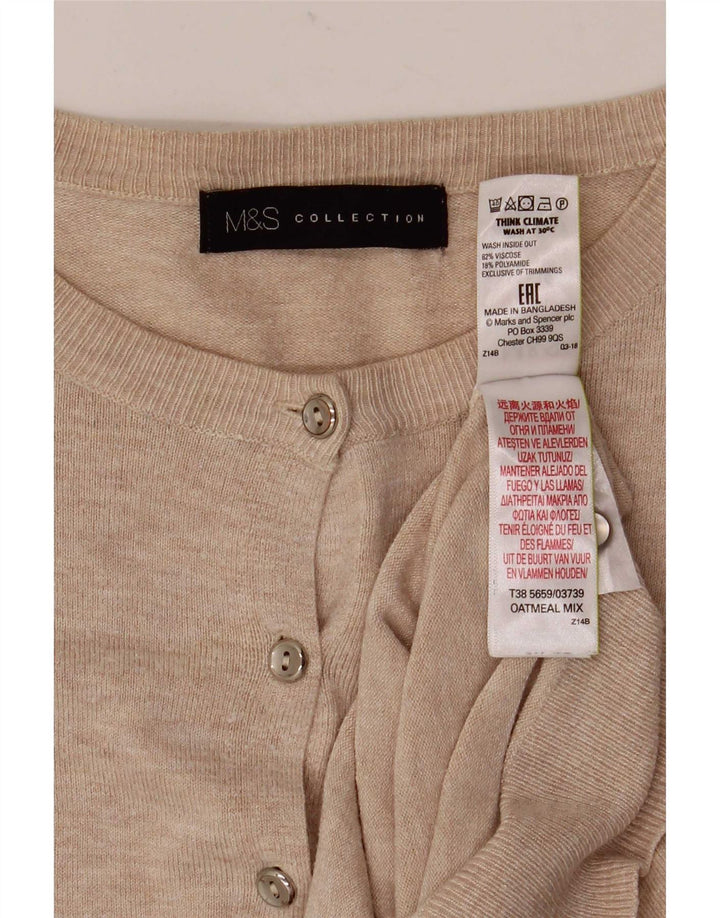 Marks & Spencer Pull Cardigan Femme UK 10 Petite Viscose Beige