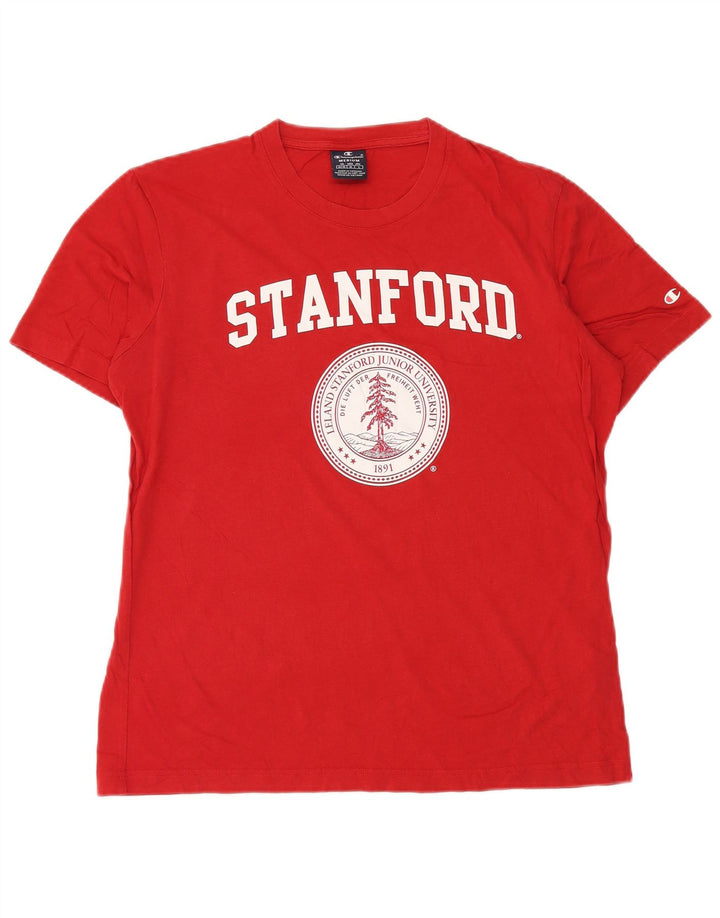 Champion Tee-Shirt Stanford Graphic Homme Rouge Moyen Coton