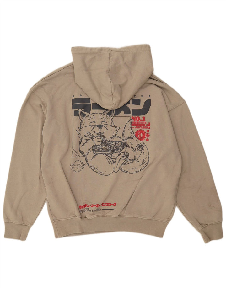 Cropp Pull à Capuche Graphique Coupe Ample Homme Beige Moyen