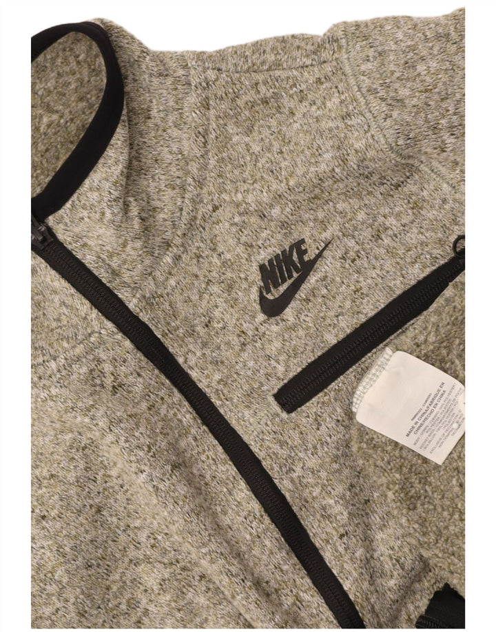 NIKE Womens Tracksuit Top Jacket UK 16 Large Green Flecked Polyester